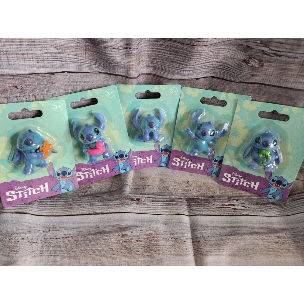 Disney Just Play Stitch Animated Adventures 5 Pack Mini Figures 2.5" Set NEW